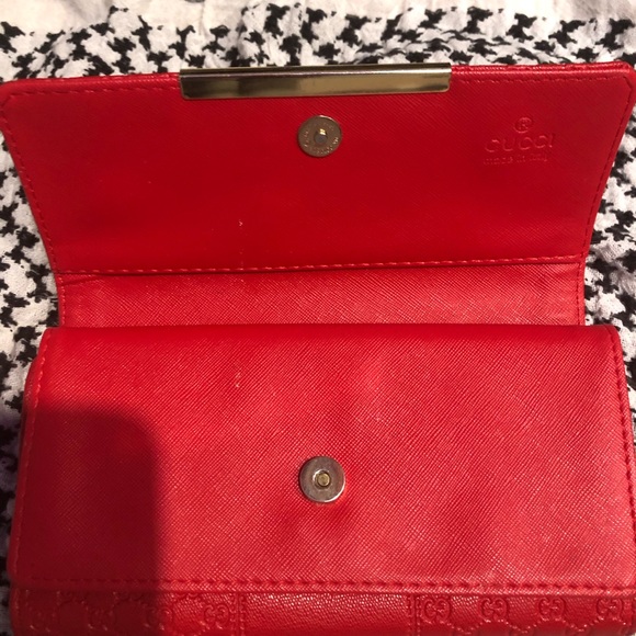 NIB Gucci Red Micro Shima Long Wallet - Picture 3 of 3